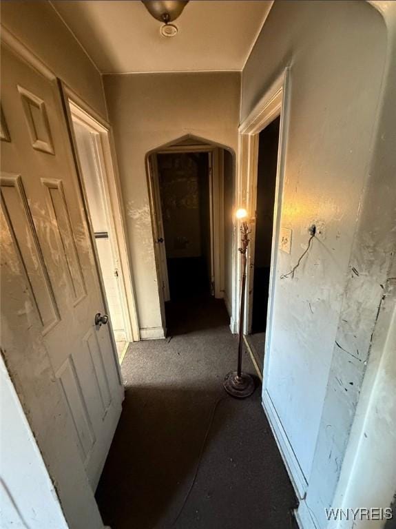 2219 Walnut Ave, Niagara Falls, NY 14301 - hallway featuring carpet floors and arched walkways