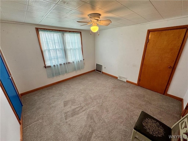 1432 Quaker Rd, Somerset, NY 14012 - unfurnished bedroom featuring visible vents, carpet flooring, baseboards, and a ceiling fan