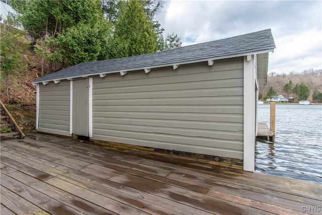 view of outdoor structure featuring a water view