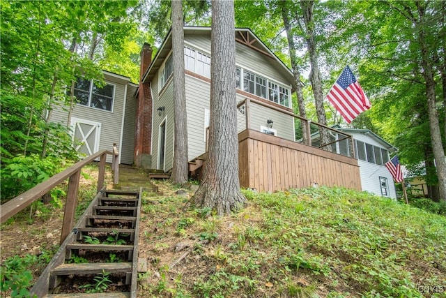 14204 S Bonaparte Rd, Diana, NY 13648 - view of property exterior with stairs and a chimney