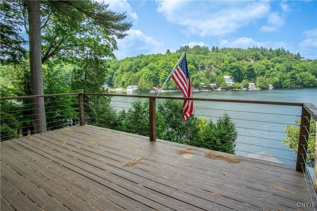 14204 S Bonaparte Rd, Diana, NY 13648 - wooden terrace with a water view and a view of trees