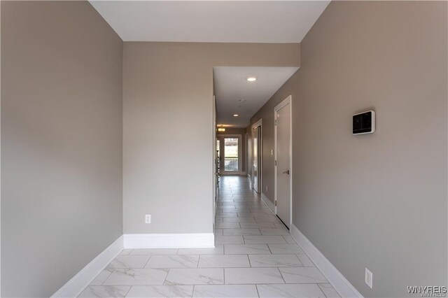 35 Ojibwa Cir, Buffalo, NY 14202 - corridor with baseboards, marble finish floor, and recessed lighting