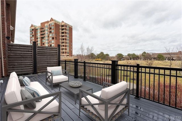 35 Ojibwa Cir, Buffalo, NY 14202 - wooden deck featuring an outdoor living space
