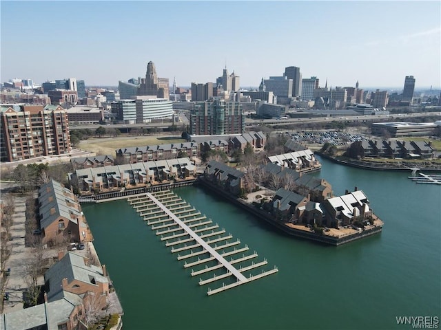 35 Ojibwa Cir, Buffalo, NY 14202 - drone / aerial view with a view of city and a water view