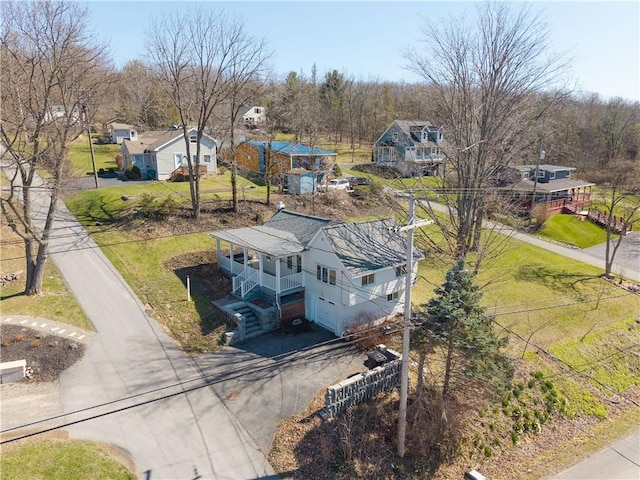 aerial view featuring a residential view