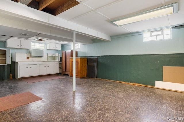 basement with plenty of natural light