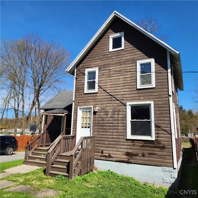 417 Otsego St, German Flatts, NY 13357 - back of property with fence
