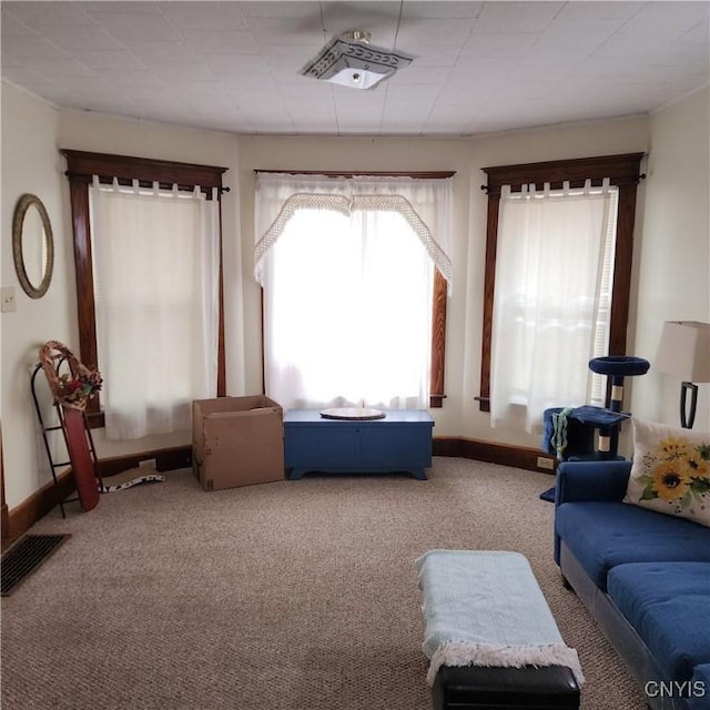 417 Otsego St, German Flatts, NY 13357 - carpeted living area with visible vents and baseboards