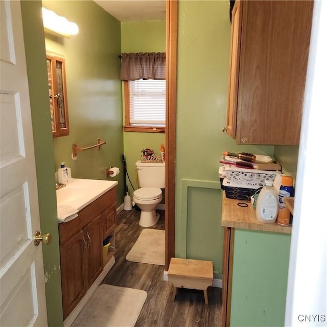 417 Otsego St, German Flatts, NY 13357 - bathroom featuring wood finished floors, vanity, and toilet