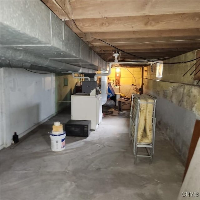 417 Otsego St, German Flatts, NY 13357 - unfinished basement featuring washer / clothes dryer