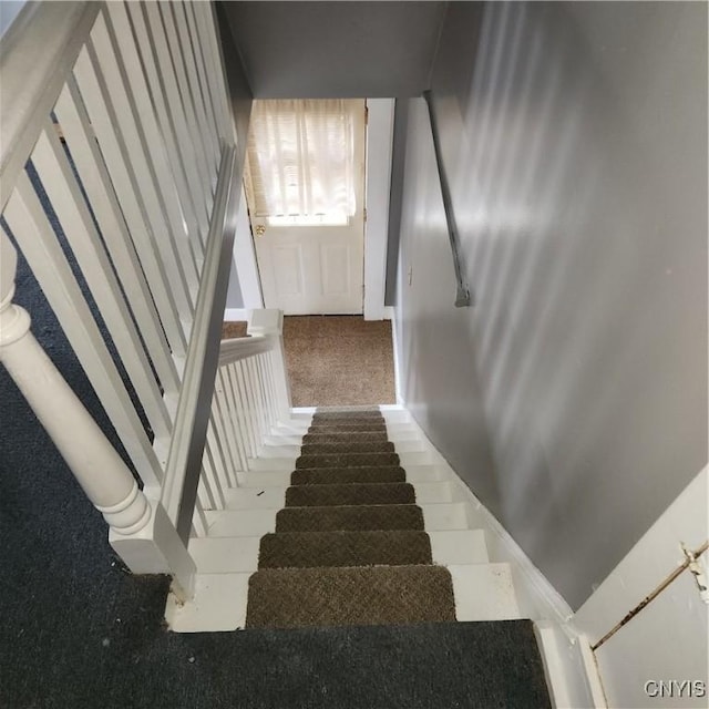 417 Otsego St, German Flatts, NY 13357 - stairway featuring carpet floors