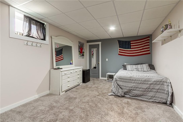 4872 Bedford Dr, Canandaigua-Town, NY 14424 - bedroom with light colored carpet, baseboards, and a paneled ceiling