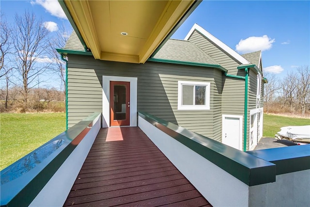 4872 Bedford Dr, Canandaigua-Town, NY 14424 - wooden deck with a lawn