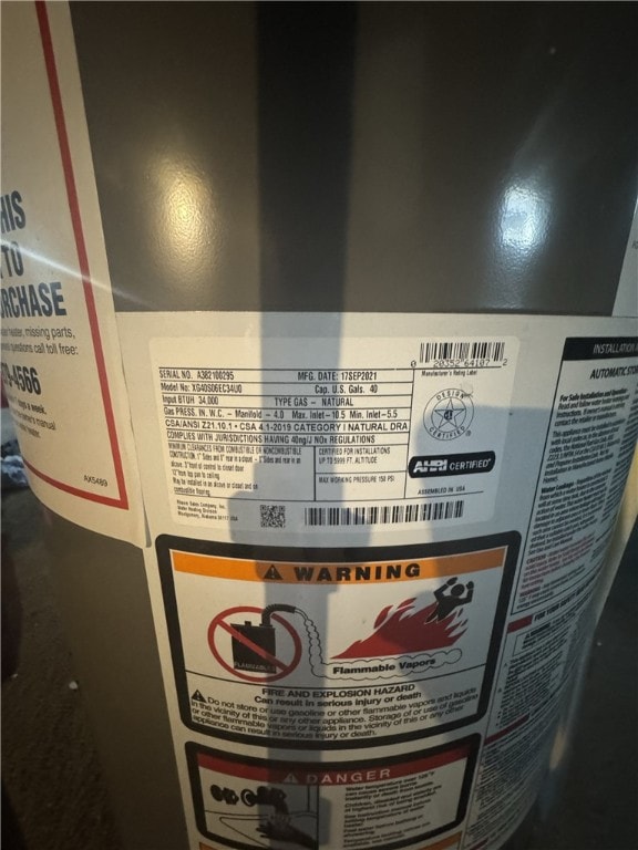interior details featuring water heater