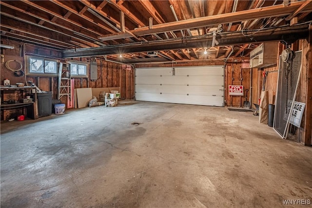 garage with electric panel