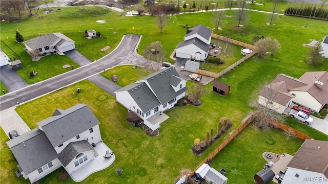 drone / aerial view with a residential view