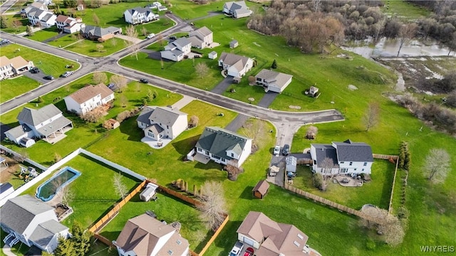 drone / aerial view with a residential view