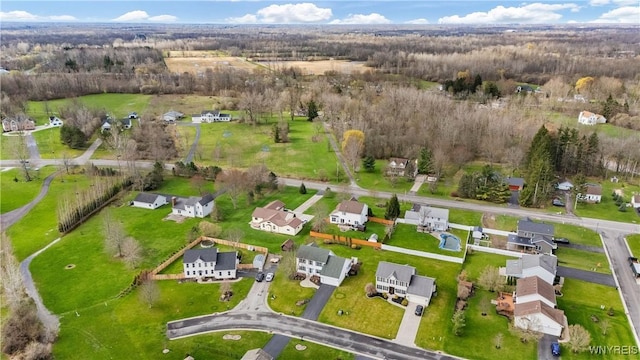 bird's eye view with a residential view