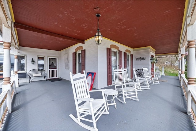 view of patio featuring covered porch