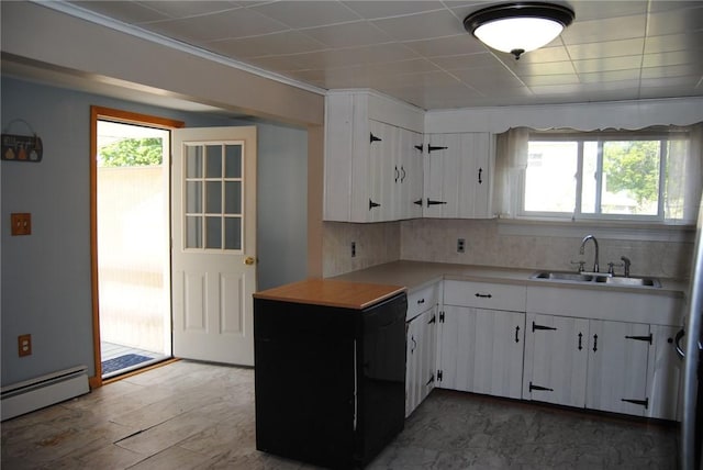 230 Birch St, Kane-Borough, PA 16735 - kitchen with a sink, healthy amount of natural light, light countertops, and white cabinets