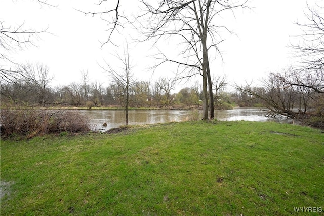 view of yard featuring a water view