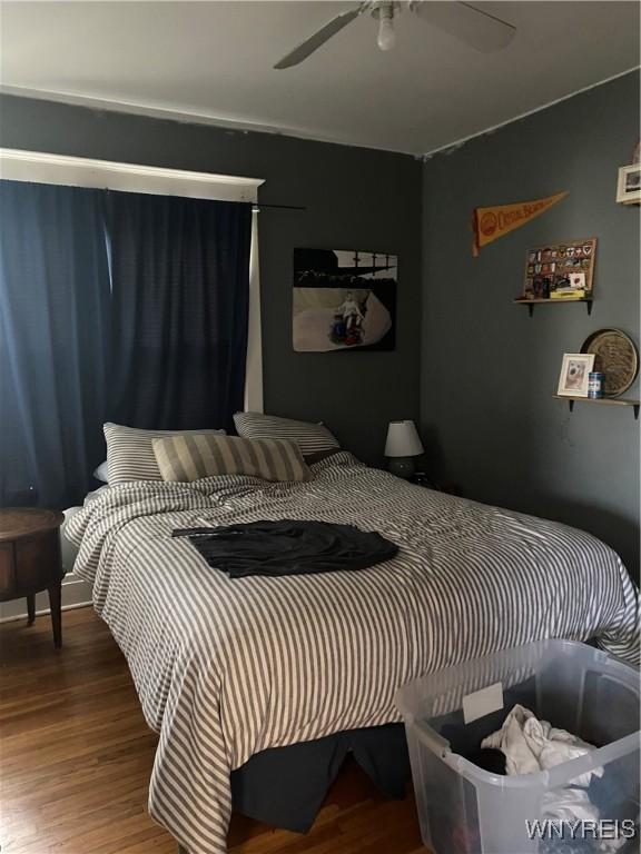 435 Tacoma Ave, Buffalo, NY 14216 - bedroom featuring ceiling fan and wood finished floors