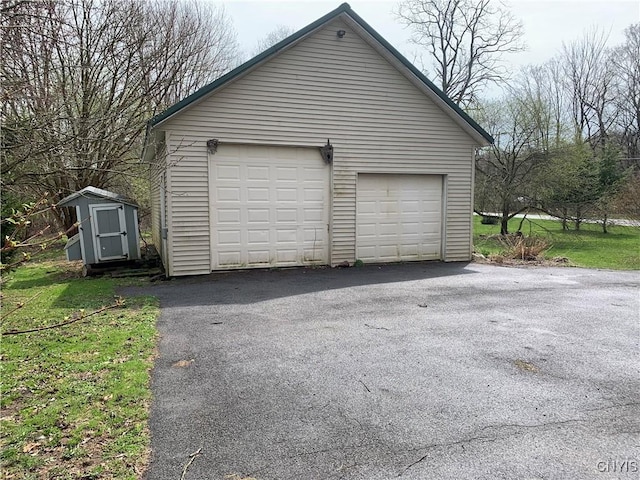 detached garage with a storage unit