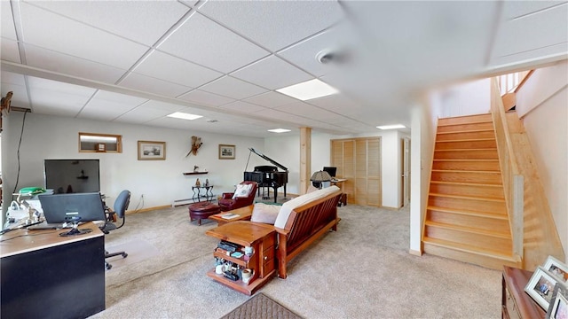 office space featuring carpet flooring
