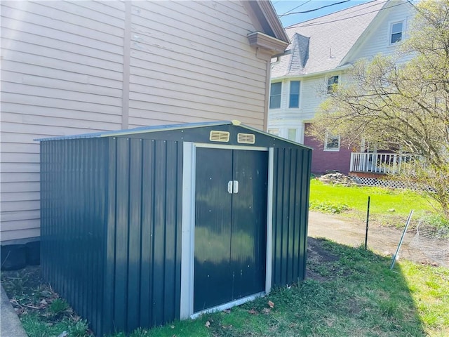 view of shed