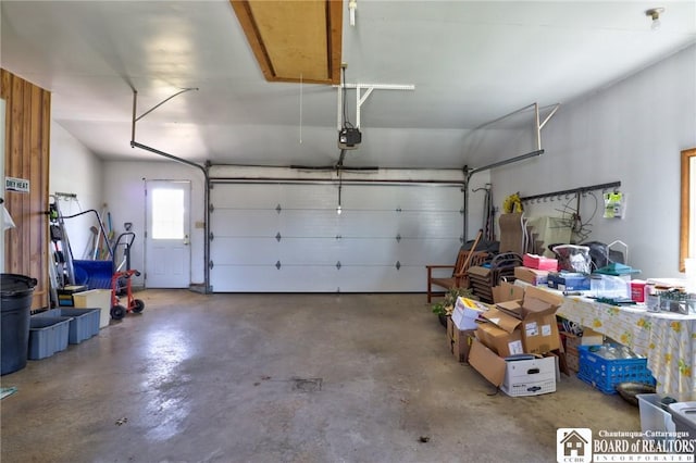 garage featuring a garage door opener