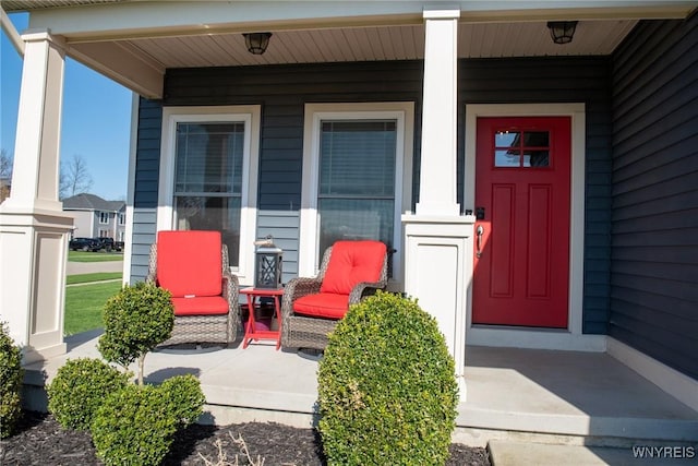 entrance to property with a porch