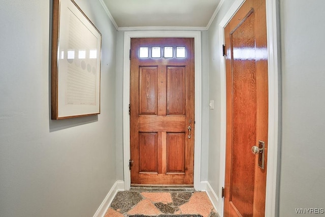 35 University Ct, Amherst, NY 14226 - doorway featuring crown molding and baseboards