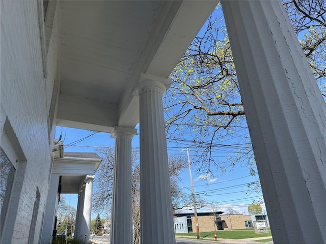 exterior details featuring decorative columns