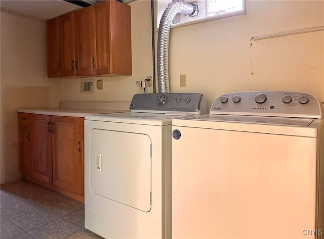 laundry room featuring independent washer and dryer and cabinet space