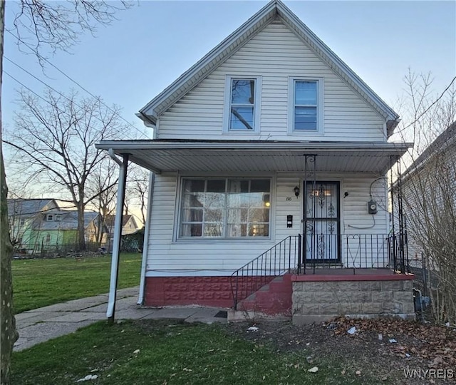 86 Roehrer Ave, Buffalo, NY 14208 - view of front of property featuring a front lawn and covered porch