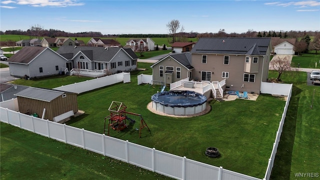 aerial view with a residential view