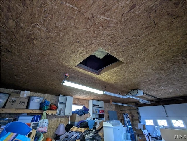 room details featuring a garage door opener