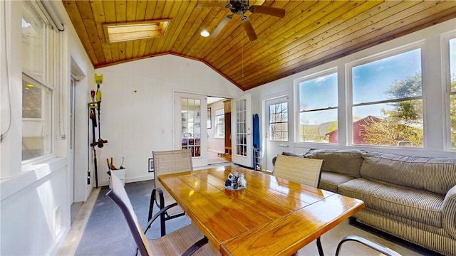 sunroom featuring french doors