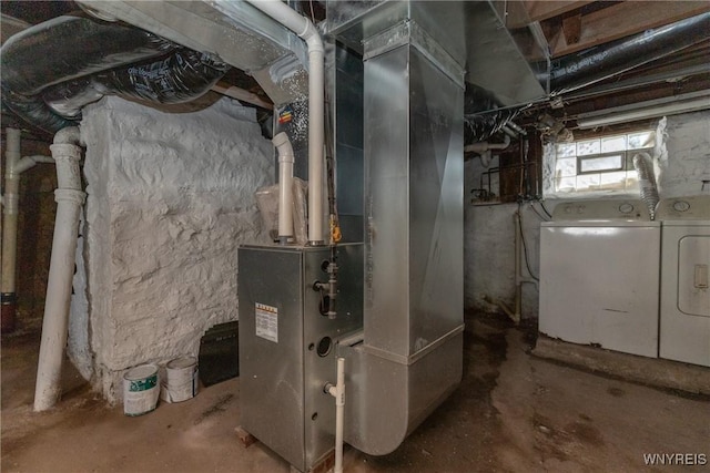 utilities featuring independent washer and dryer and heating unit