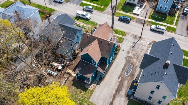 aerial view with a residential view