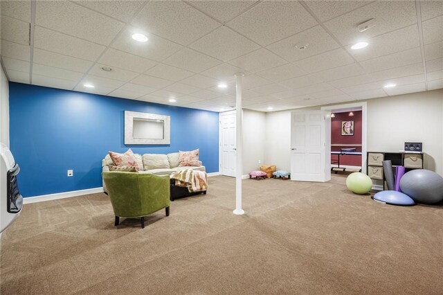 5 Ponds Edge Way, Pittsford, NY 14534 - interior space featuring carpet flooring, baseboards, and a drop ceiling