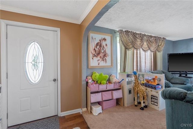 19 Whig Hill Rd, West Monroe, NY 13167 - entryway with plenty of natural light, a textured ceiling, baseboards, and ornamental molding