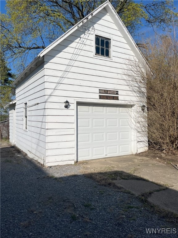 view of garage