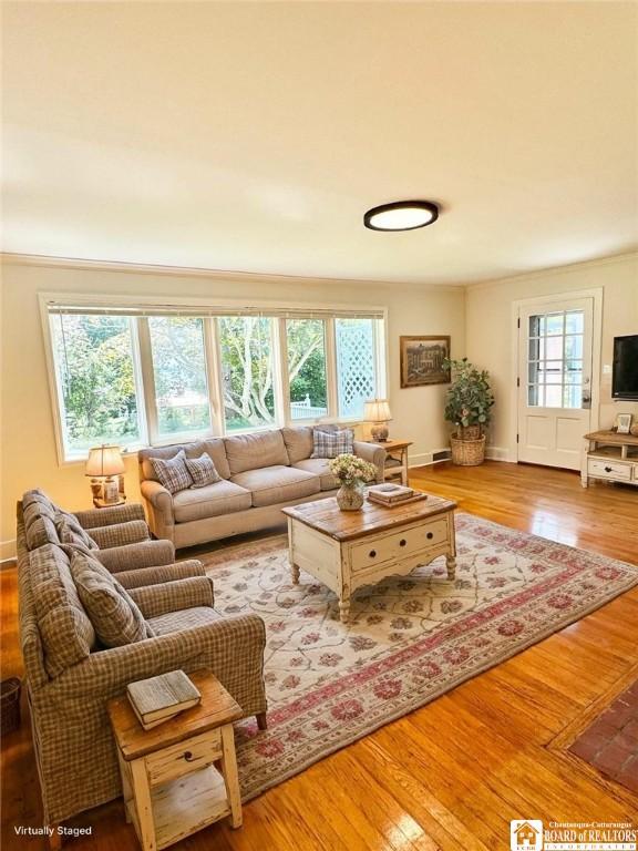 living room featuring wood finished floors