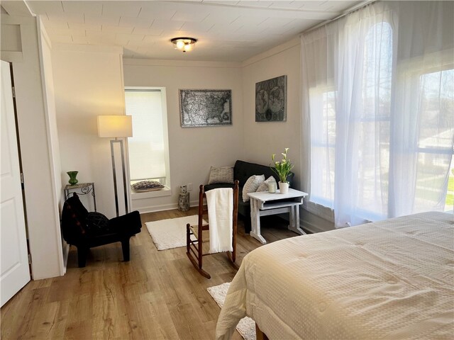 bedroom with wood finished floors