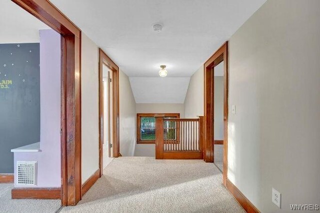 269 S Main St, Wellsville, NY 14895 - hallway with carpet floors, visible vents, and baseboards