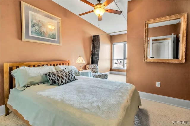132 Lakefront Blvd Unit 504, Buffalo, NY 14202 - bedroom featuring carpet flooring, baseboards, and a ceiling fan
