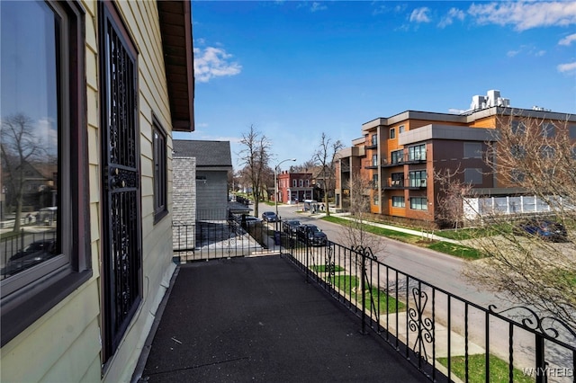 balcony with a residential view