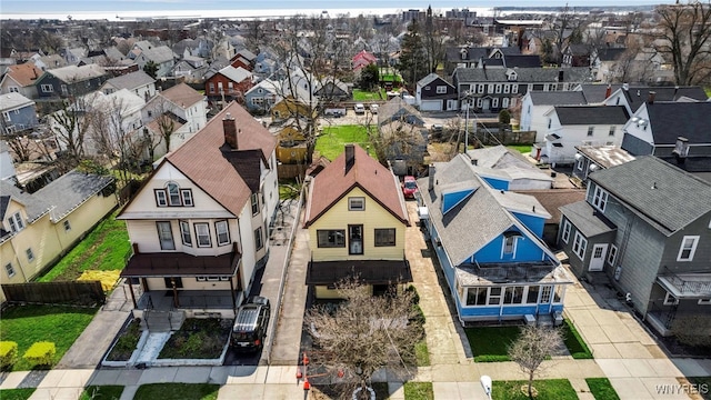 drone / aerial view with a residential view