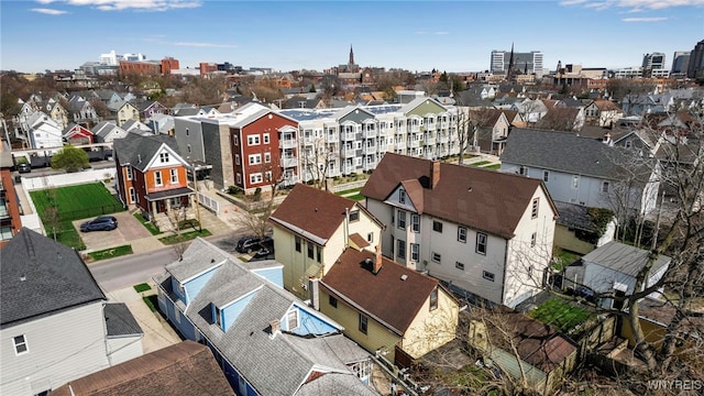 drone / aerial view with a residential view